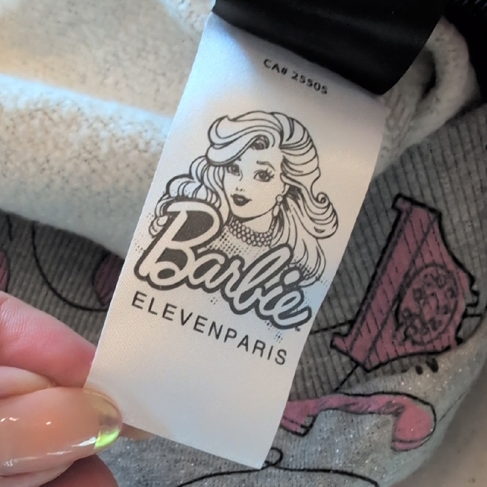 Girls Barbie Is My BFF Kids Gray Sweatshirt with Pink Phone Print - Picture 6 of 8